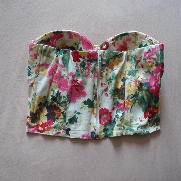 Floral Crop Bustier - Picture 3 of 4